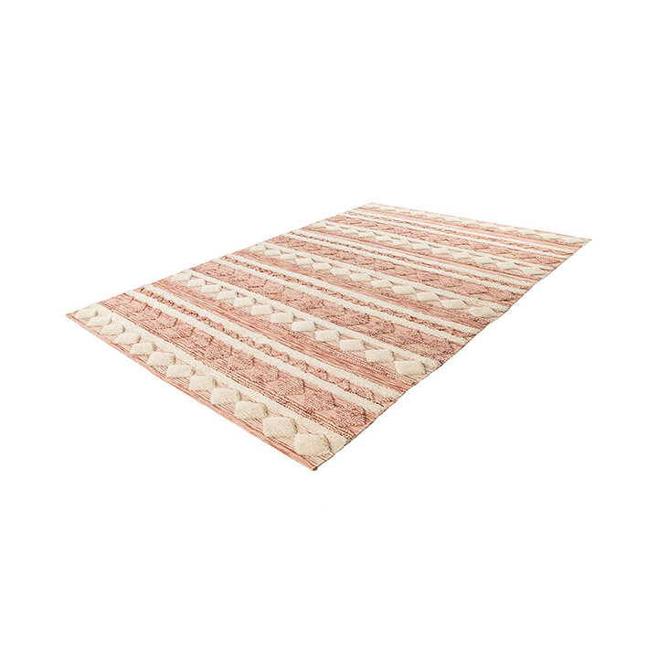 Boho Teppich - Basai 225 Rosa Creme