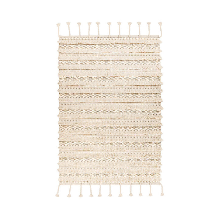 Boho Teppich - Basai Fransen 325 Beige