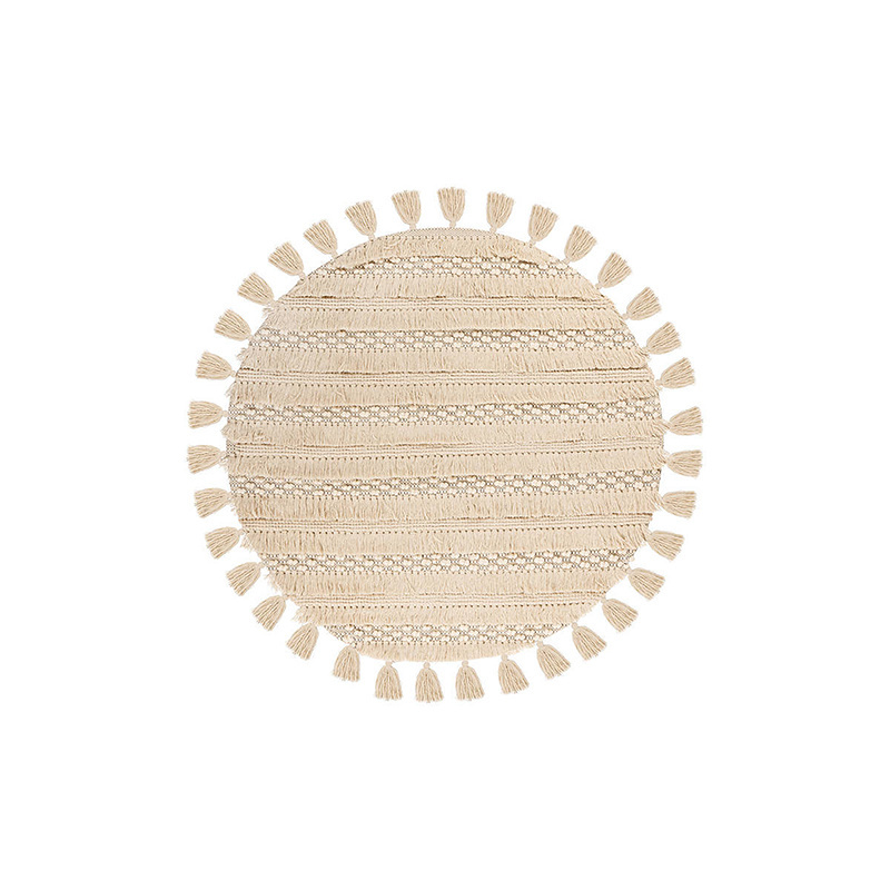 Boho Teppich Rund - Basai Fransen 325 Beige - sfeer