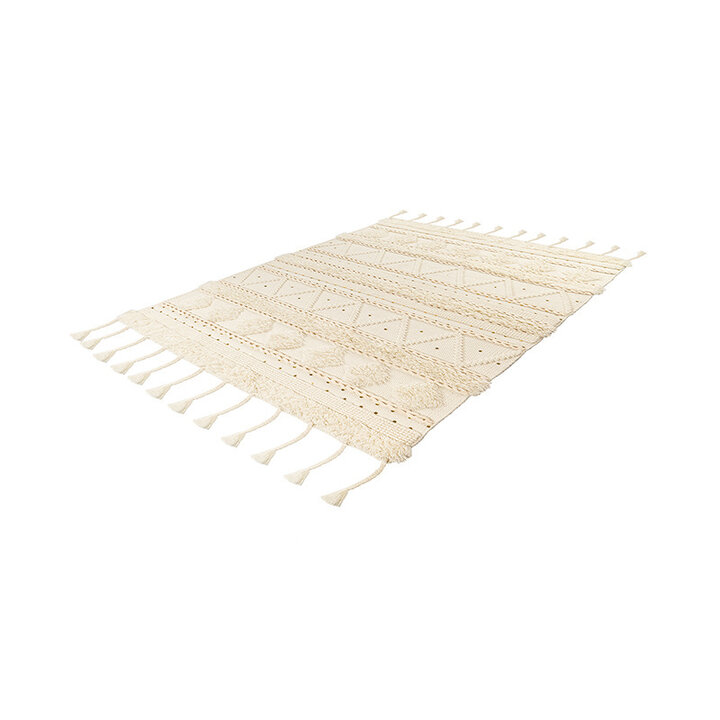 Boho Teppich - Basai Fransen 525 Creme
