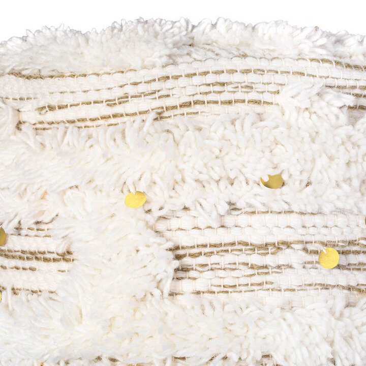 Boho Hocker - Basai 425 Creme Grün