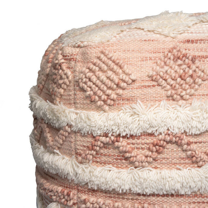 Boho Hocker Würfel - Basai 225 Rosa Creme