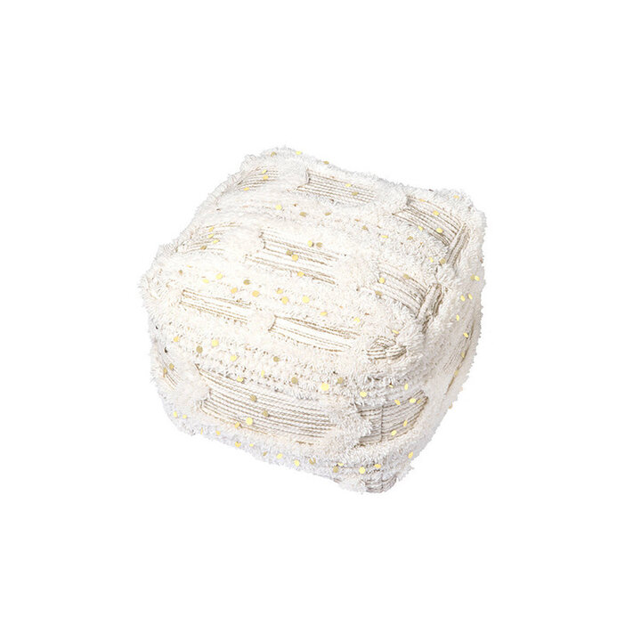 Boho Hocker Würfel - Basai 425 Creme Grün