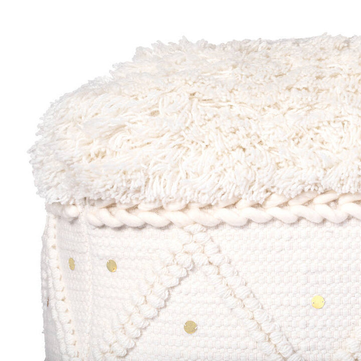 Boho Hocker Würfel - Basai 525 Creme