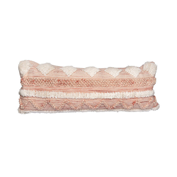 Boho Kissen Rechteckig - Basai 225 Rosa Creme