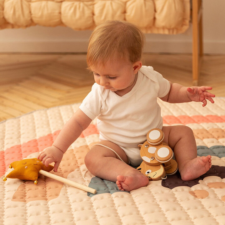 Spielteppich Baby Rund - Noa Regenbogen Bunt