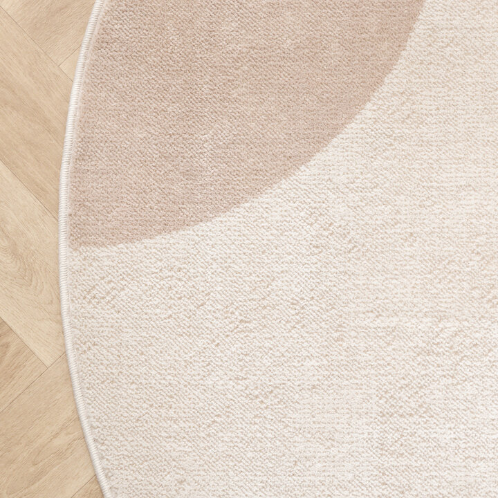 Skandinavischer Teppich Rund - Aurora Shapes Beige