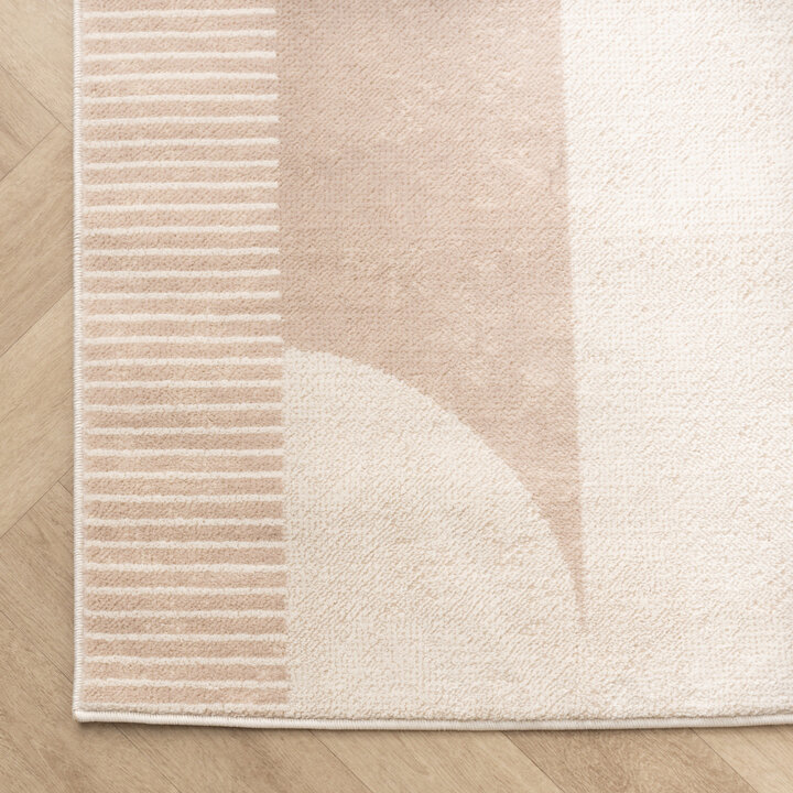 Skandinavischer Teppich - Aurora Shapes Beige