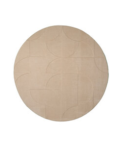 Runder Teppich Wohnzimmer - Charm Circles Beige