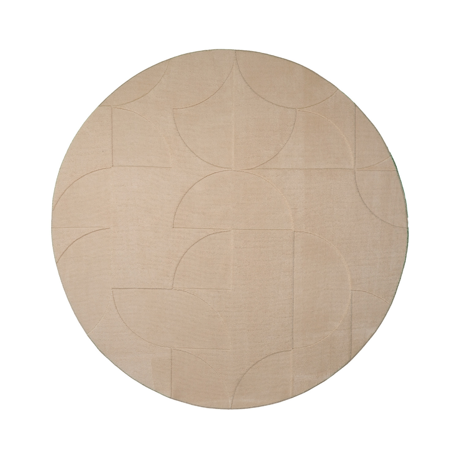 Runder Teppich Wohnzimmer - Charm Circles Beige - sfeer