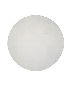 Runder Teppich Wohnzimmer - Charm Circles Weiß