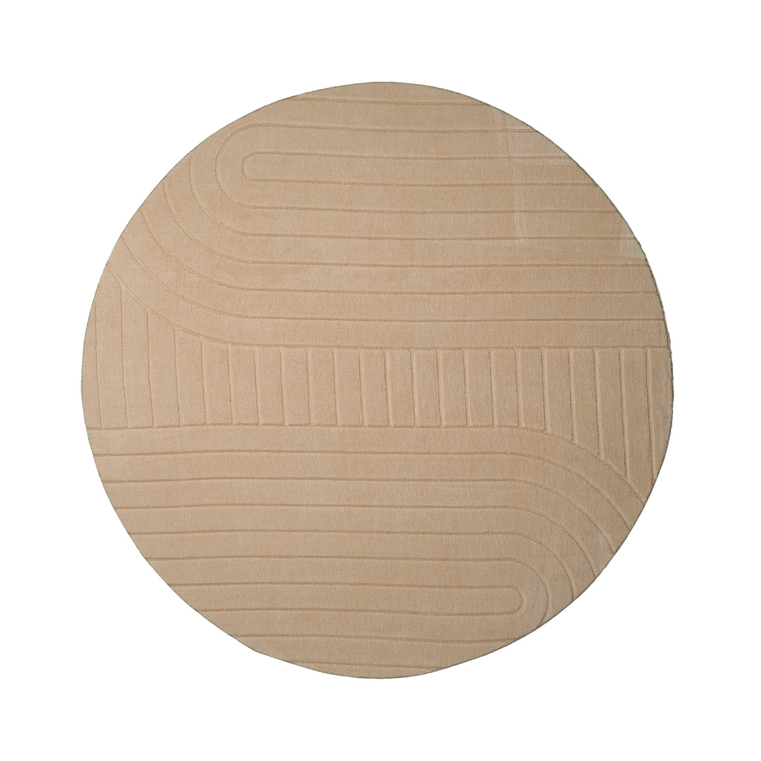 Runder Teppich Wohnzimmer - Charm Arches Beige - sfeer