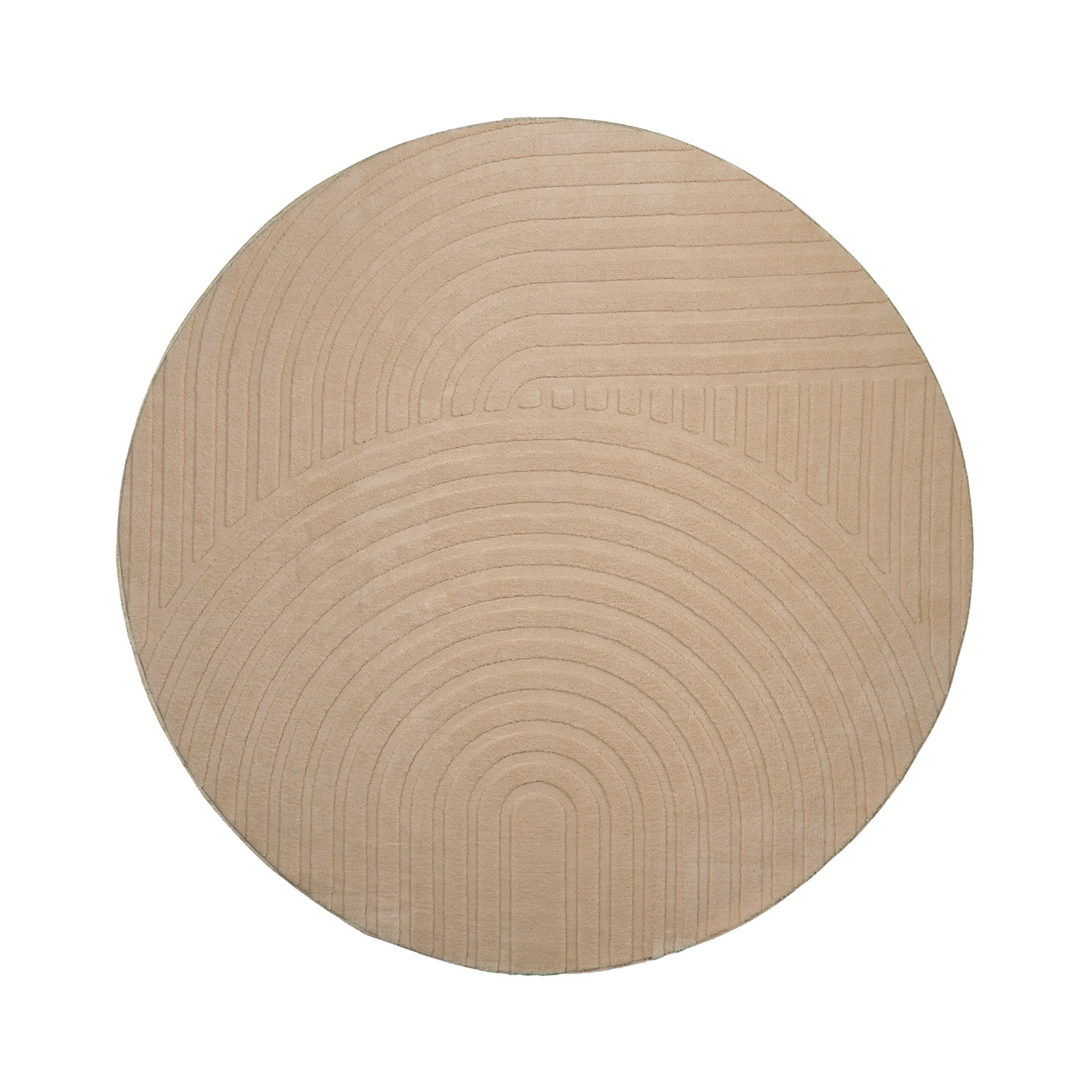 Runder Teppich Wohnzimmer - Charm Curves Beige - sfeer