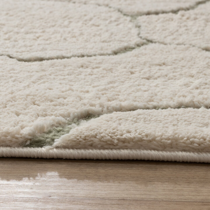 Teppich Wohnzimmer - Yune Stone Creme Grün