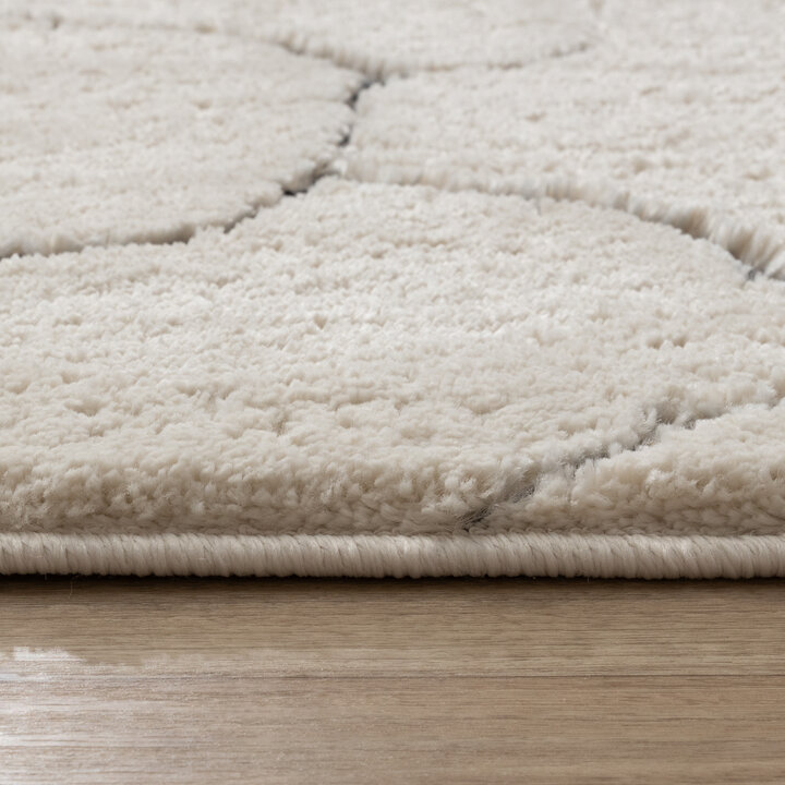 Teppich Wohnzimmer - Yune Stone Creme Schwarz