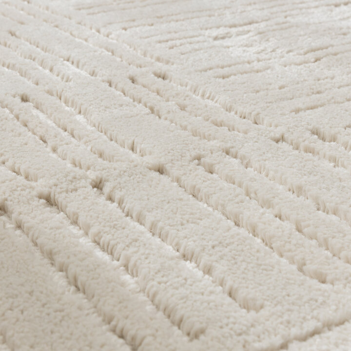 Teppich Wohnzimmer - Yune Lines Creme