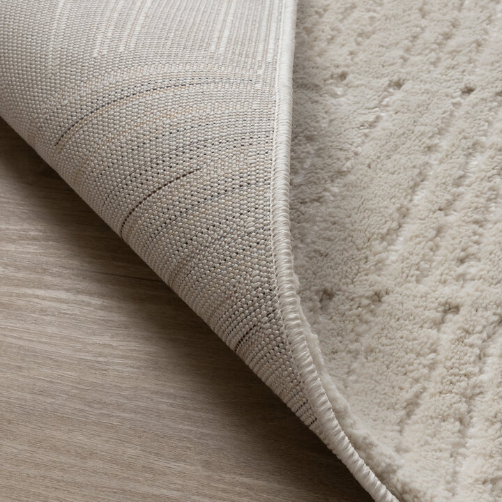 Teppich Wohnzimmer - Yune Lines Creme