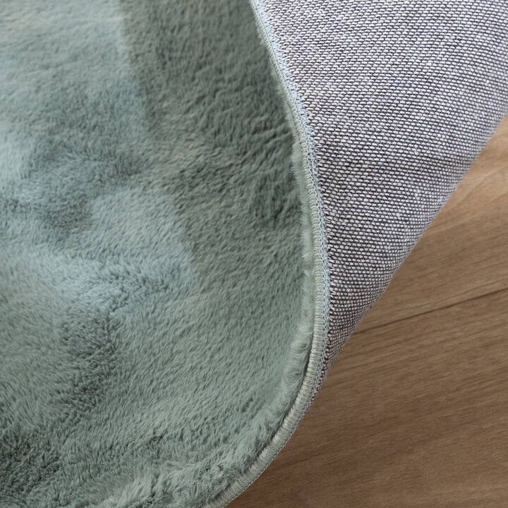 Flauschiger Teppich Rund - Cozy Grün