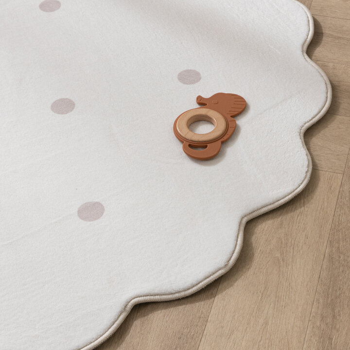 Teppich Kinderzimmer Rund - Cloudy Dots Weiß