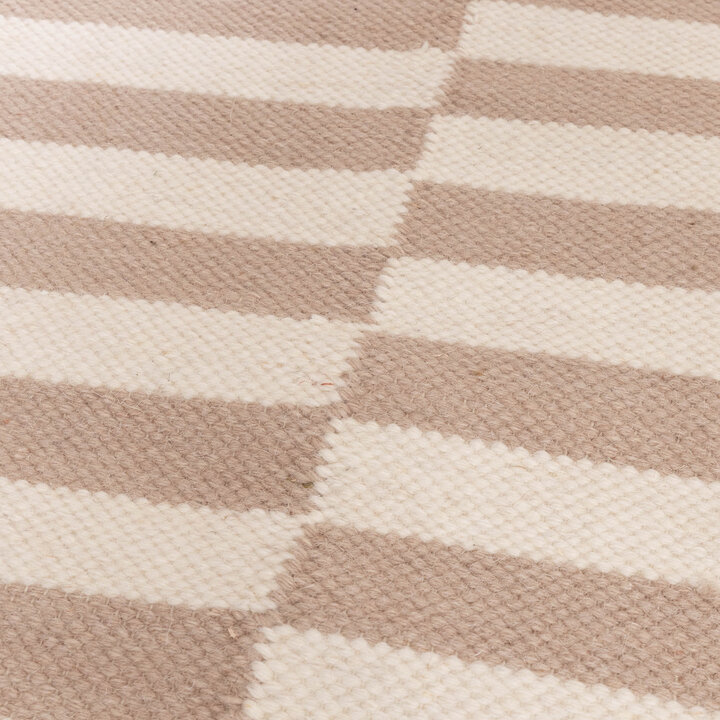 Baumwollteppich - Dazzle Blocks Beige Weiß