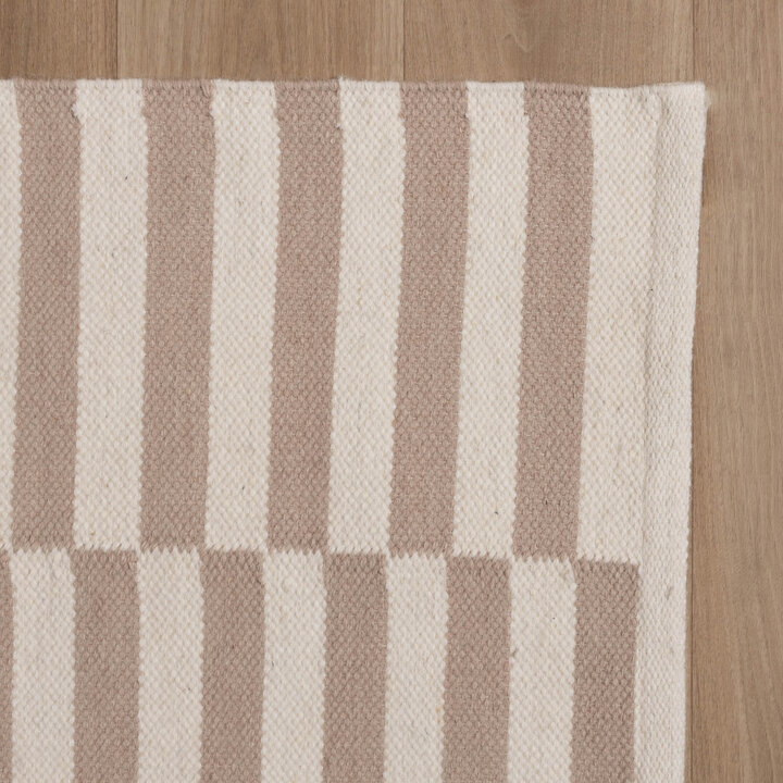 Baumwollteppich - Dazzle Blocks Beige Weiß