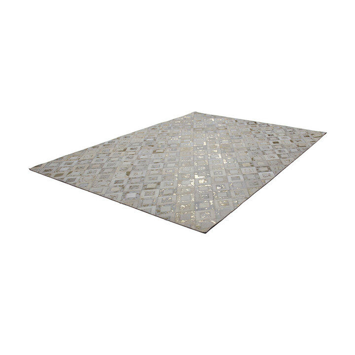 Leder Teppich - Soul Elfenbein Gold 110