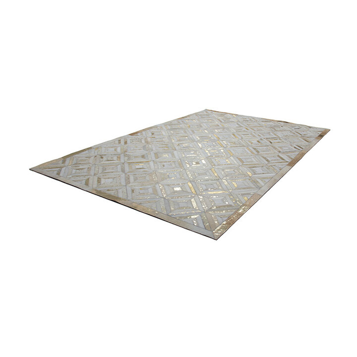 Leder Teppich - Soul Elfenbein Gold 410