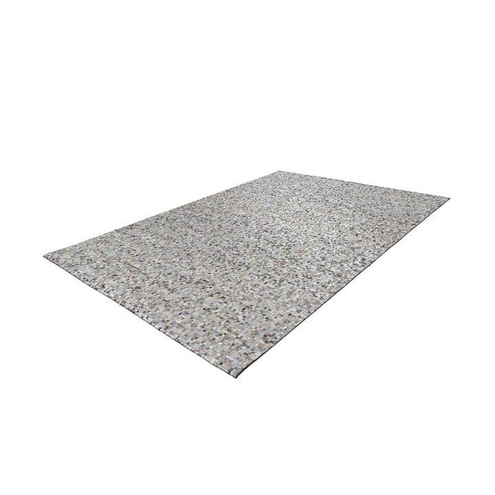 Teppich Patchwork Leder - Filz Grau Silber 100 