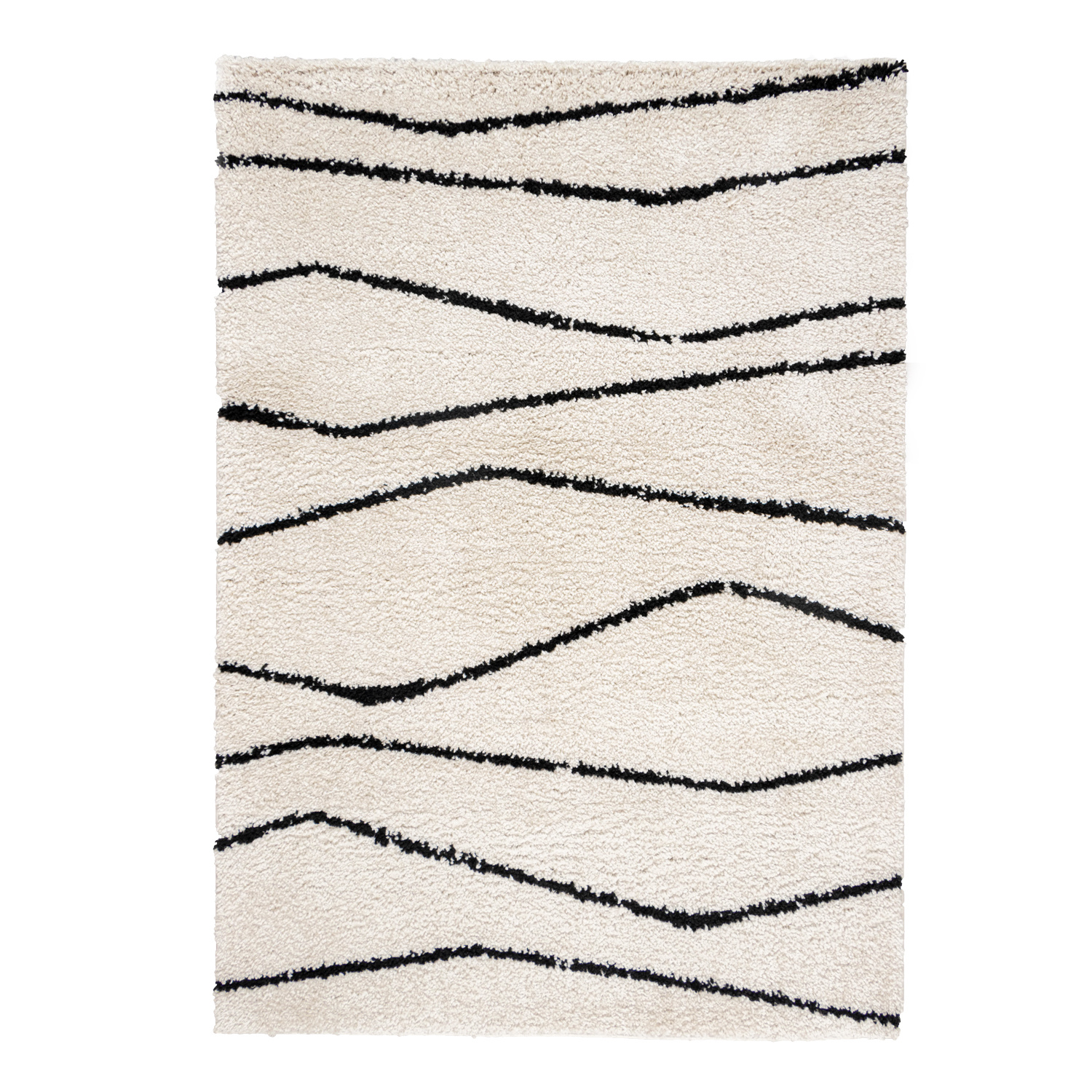 Teppich Hochflor - Grand Wire Creme Schwarz - sfeer