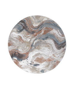 Teppich Abstrakt Rund - Xavier Wave Blau Rot