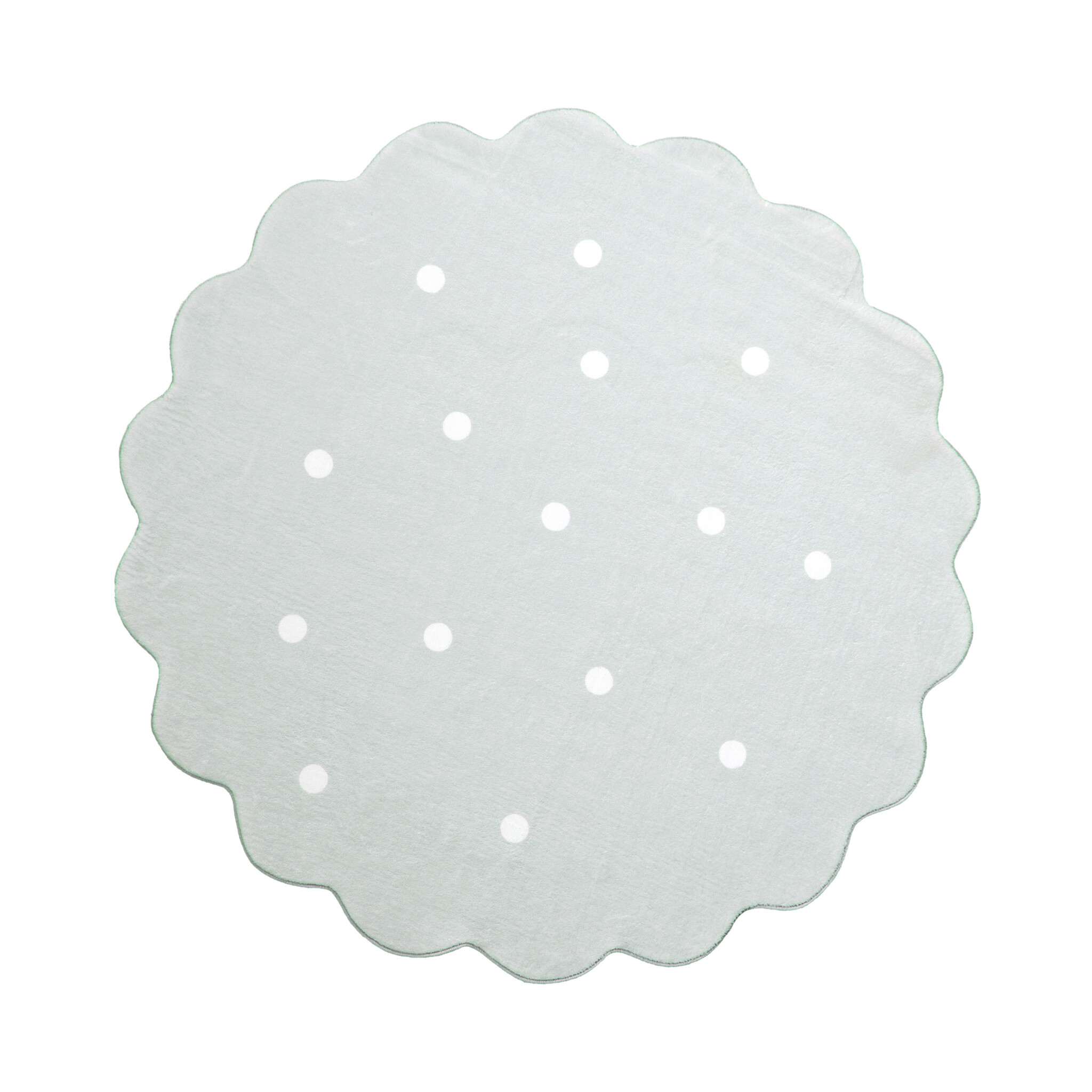 Teppich Kinderzimmer Rund - Cloudy Dots Minze - sfeer