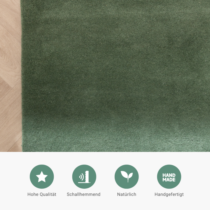 Wollteppich Abstrakt - Clarice Olivgrün Mint