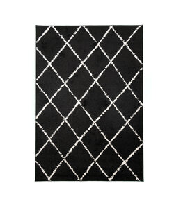 Teppich Hochflor - Grand Lines Schwarz Creme