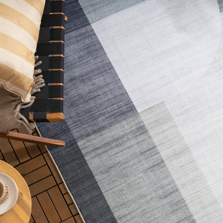 Gartenteppich Abstrakt - Groovy Shapes Grün Blau