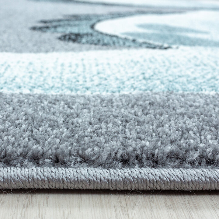 Kinderteppich Rund Dino - Bambi Blau