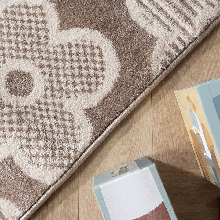 Teppich Kinderzimmer - Bowie Blume Taupe