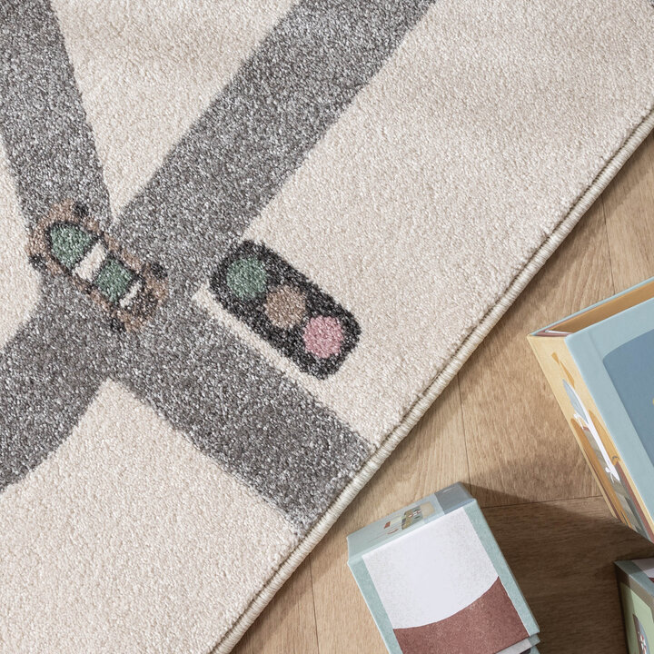 Teppich Kinderzimmer - Bowie Autobahn Creme