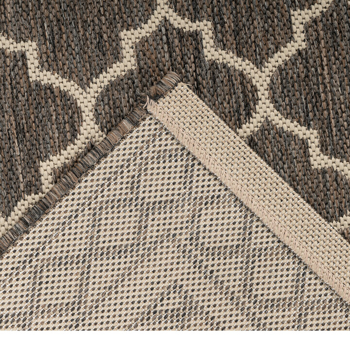 In- & Outdoor Teppich - Swash Diamonds 300 Braun Creme