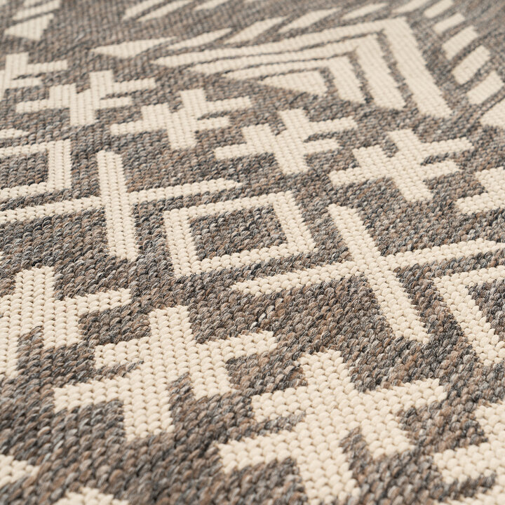 In- & Outdoor Teppich - Swash Geo 500 Braun Creme