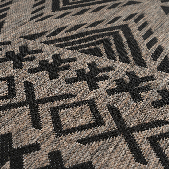 In- & Outdoor Teppich - Swash Geo 500 Braun Grau