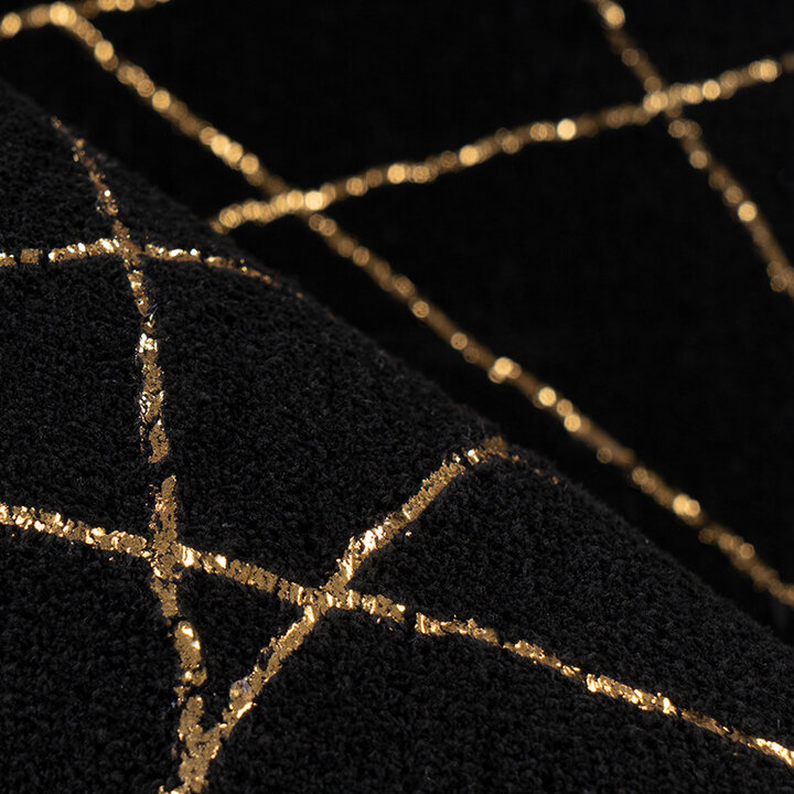 Geometrischer Teppich - Botticino 125 Schwarz Gold