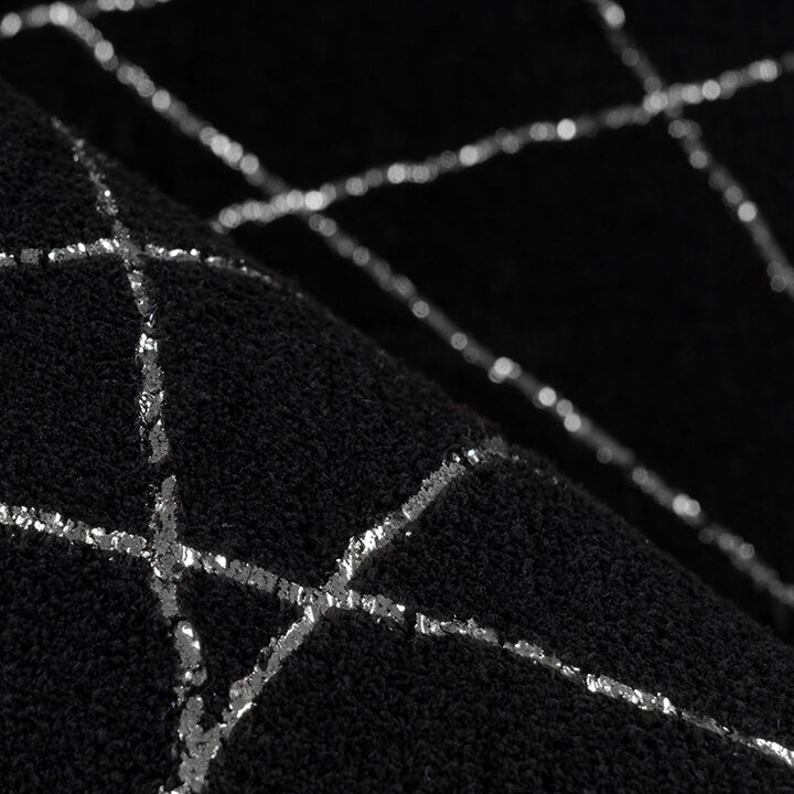 Geometrischer Teppich - Botticino 125 Schwarz Silber