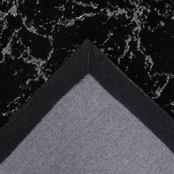 Marmor Teppich - Botticino 225 Schwarz Silber