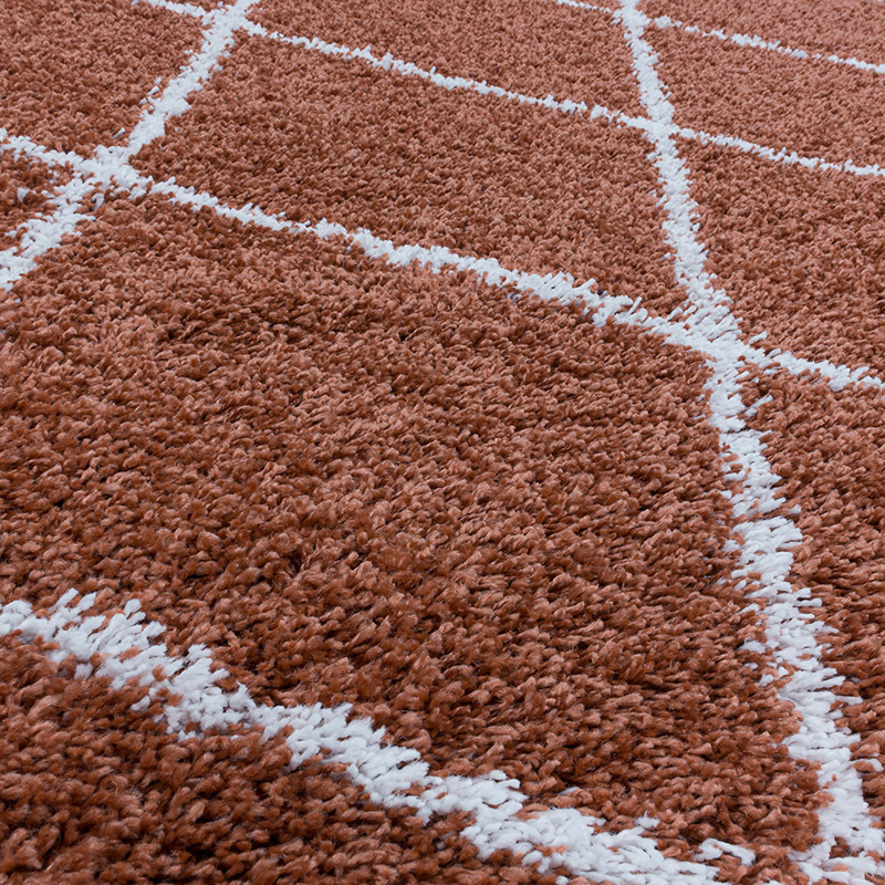 Berberteppich Rund - Agadir Lines Terracota Creme - sfeer