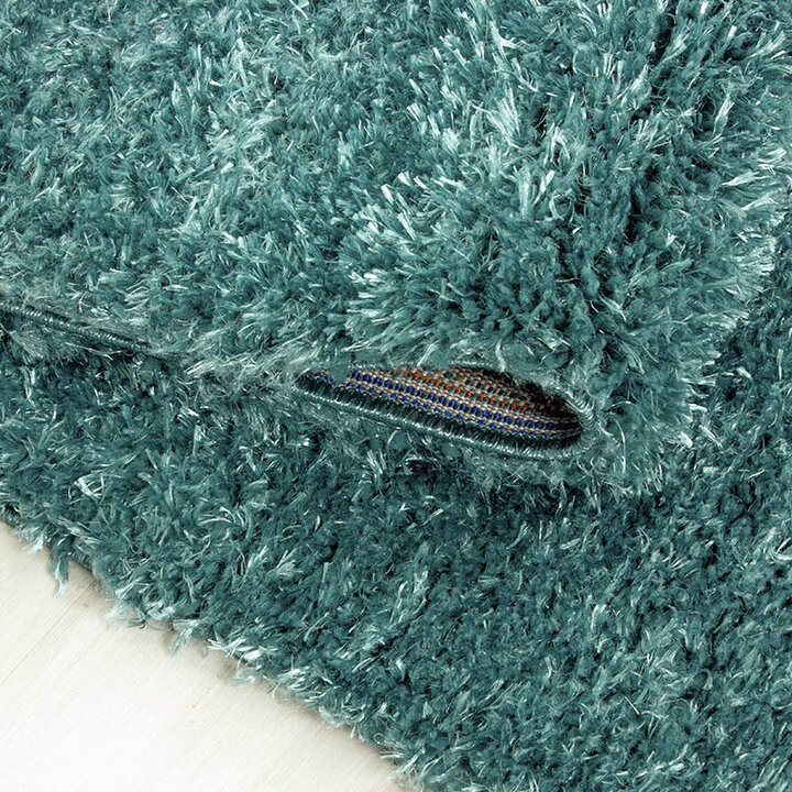 Hochflor Teppich Rund - Blushy Türkis