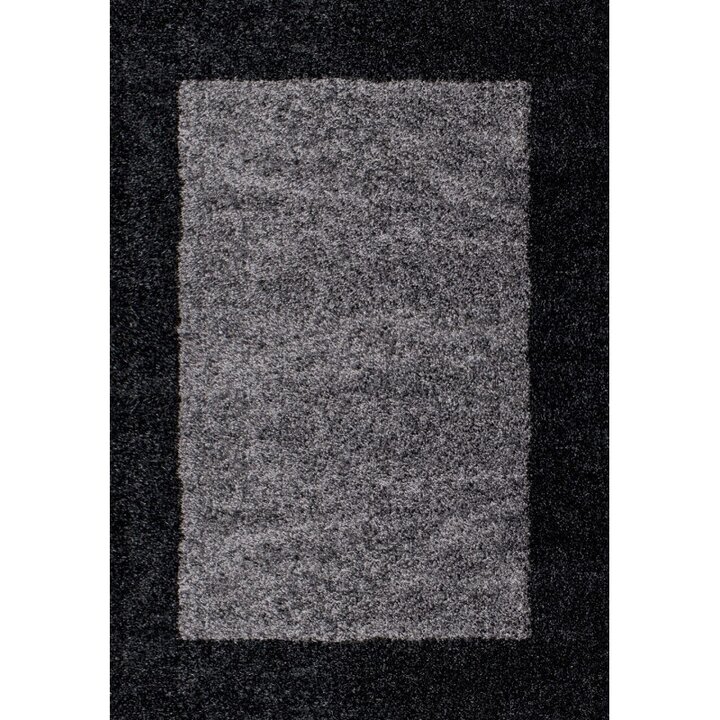 Hochflor Teppich - Edge Schwarz