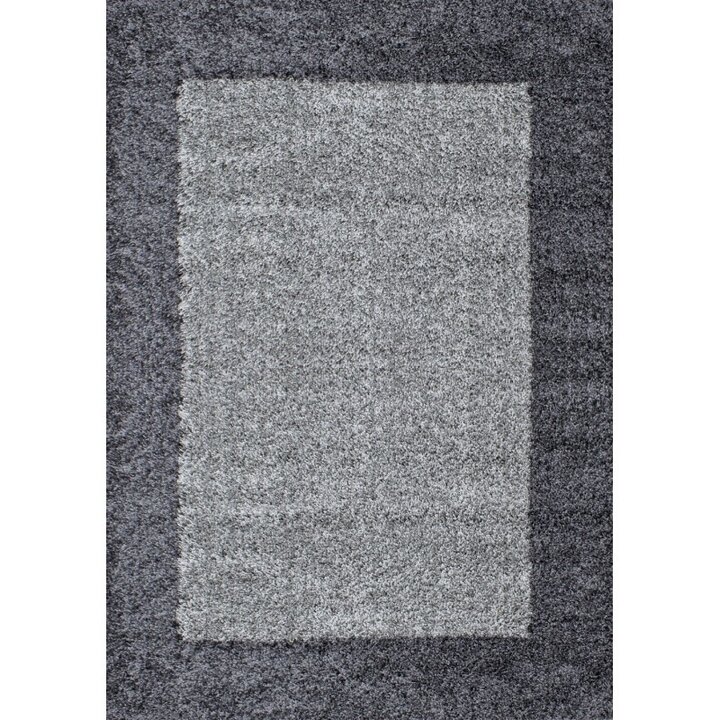 Hochflor Teppich - Edge Grau