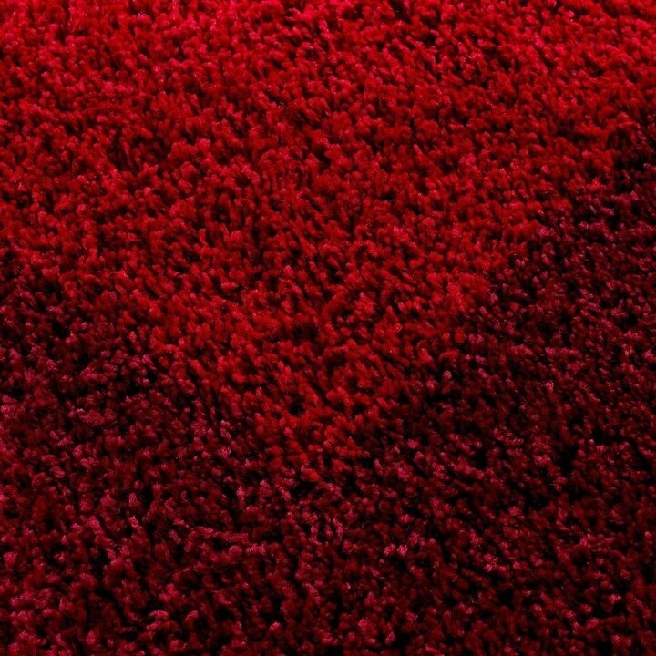 Hochflor Teppich Rund - Edge Rot