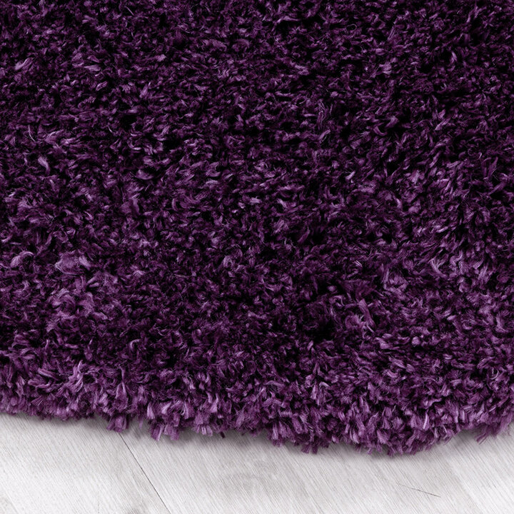 Hochflor Teppich Rund - Fuzzy Lila