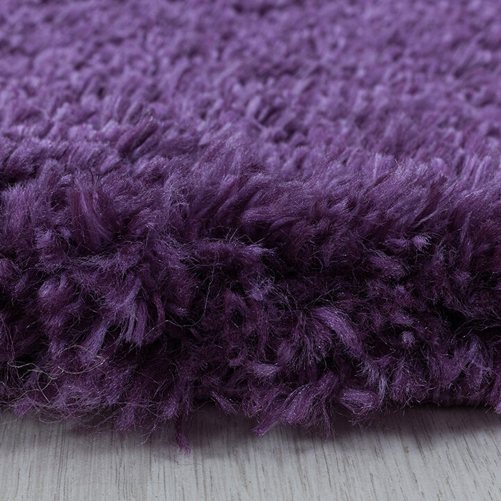 Hochflor Teppich Rund - Fuzzy Lila